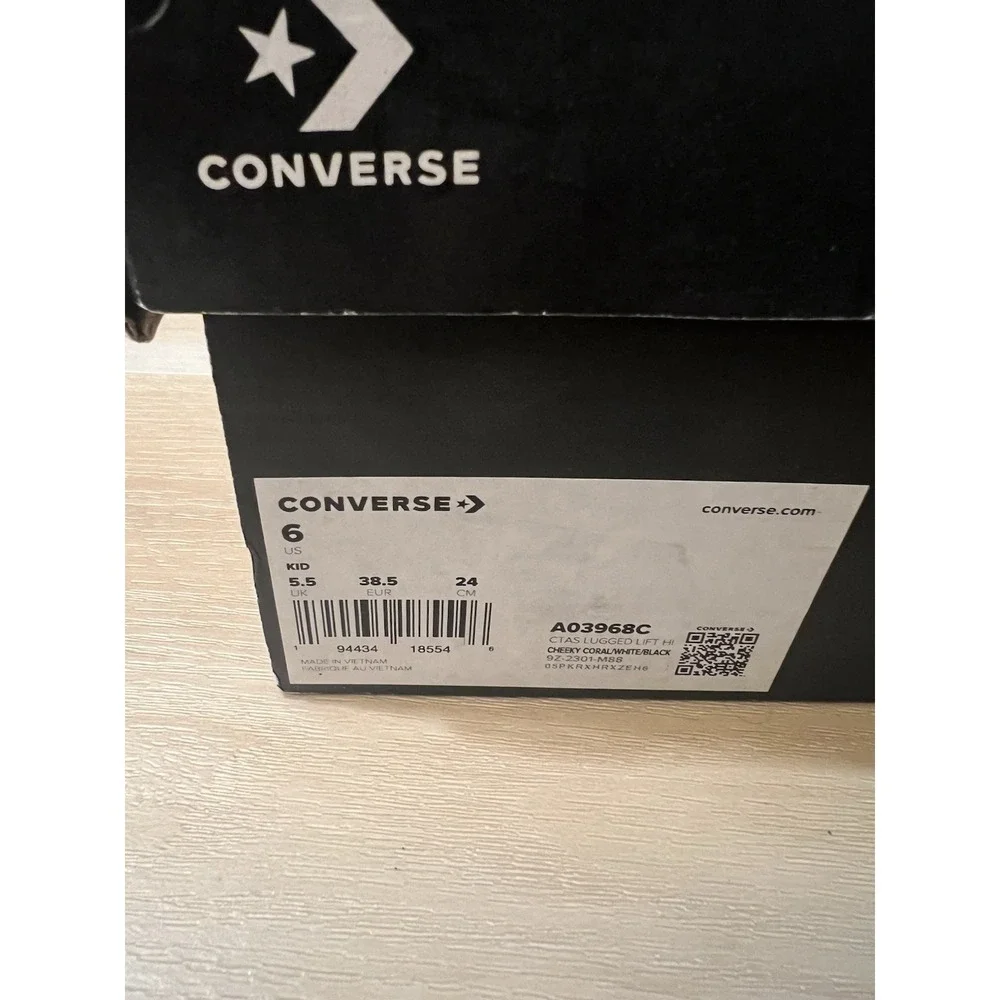 Converse Chuck‎ Taylor All Star Lift Platform High Peach Beam Canvas Sz 6 Youth